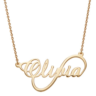 14K Gold Plated Script Name Infinity Necklace