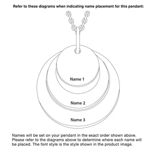 Sterling Silver Nesting Circles with Names Necklace