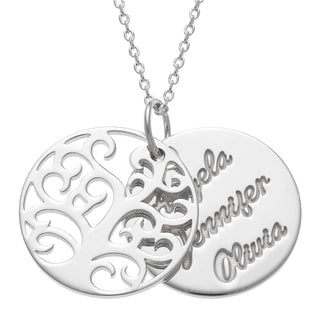 Sterling Silver Family Tree Name Necklace