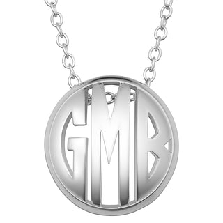 Single Sided 3-D 18x18mm Round Traditional Monogram Pendant