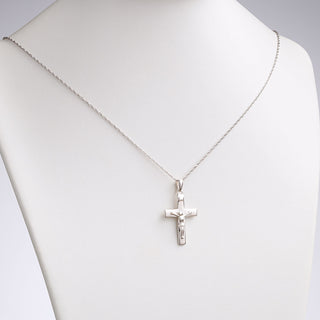 Sterling Silver Engraved Name Crucifix Cross Pendant