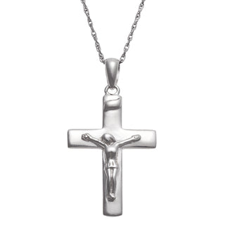 Sterling Silver Engraved Name Crucifix Cross Pendant