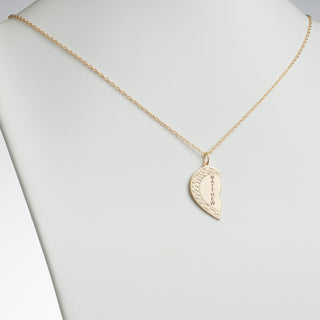 14K Gold over Sterling Couples Name Shareable Heart Necklace