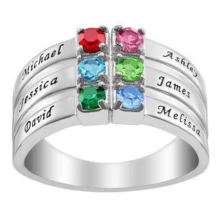 Family Name and Birthstone Ring