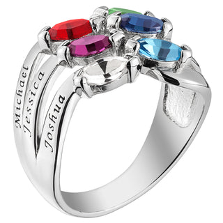 Family Name and Marquise Birthstone Ring