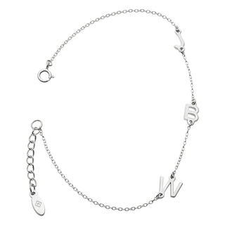 Sterling Silver Station 3-Initial Bracelet