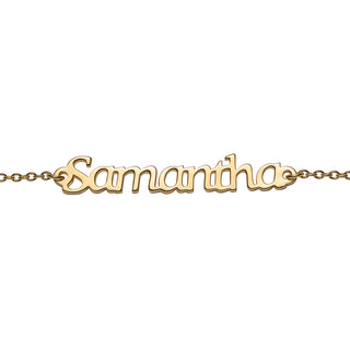 14K Gold over Sterling Personalized Mini Name Anklet