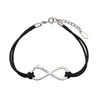 Personalized Name Infinity with Black Cord Bracelet