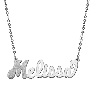 Sterling Silver Dual Finish Name Necklace