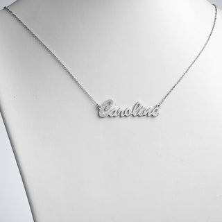 Sterling Silver Dual Finish Script Name Necklace