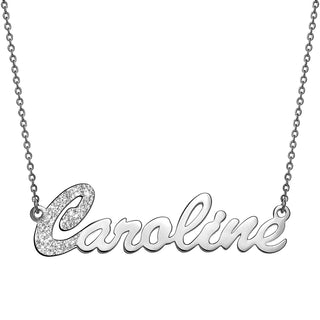 Sterling Silver Dual Finish Script Name Necklace
