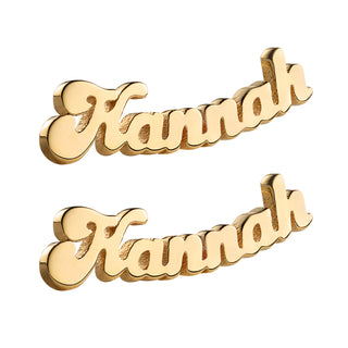 14K Gold over Sterling Name Earrings