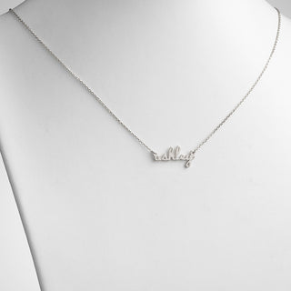 Sterling Silver Petite Lowercase Script Name Necklace