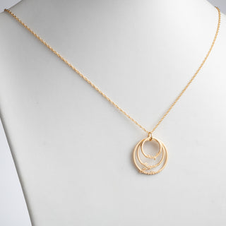 14K Gold over Sterling Script Name with Circle Necklace - 3 Names