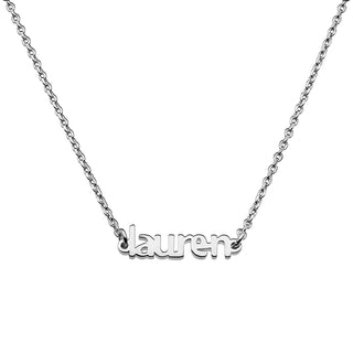 Sterling Silver Petite Block Name Necklace