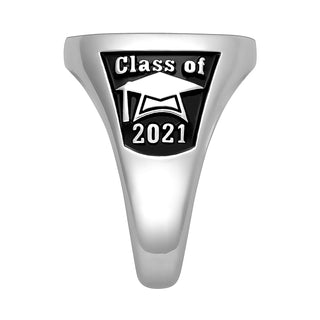 Sterling Silver Ladies Oval Signet Class Ring