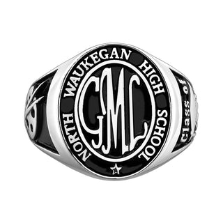 Sterling Silver Ladies Oval Signet Class Ring