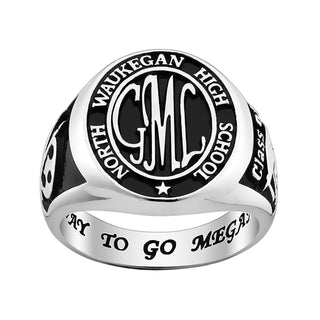 Sterling Silver Ladies Oval Signet Class Ring