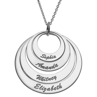 Nesting Circles with Names Necklace - 4 Discs