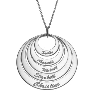 Nesting Circles with Names Necklace - 5 Discs