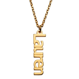 14K Gold over Sterling Petite Vertical Name Necklace - 1 Name