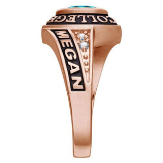 Women's Rose Gold CELEBRIUM Marquise Birthstone and CZ Class Ring