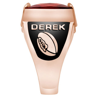 Men's Rose Gold CELEBRIUM Traditional Deco Birthstone Class Ring