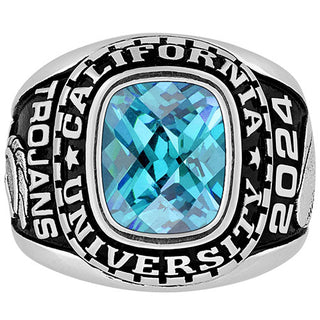 Men's CELEBRIUM Large Traditional Checkerboard Birthstone Class Ring