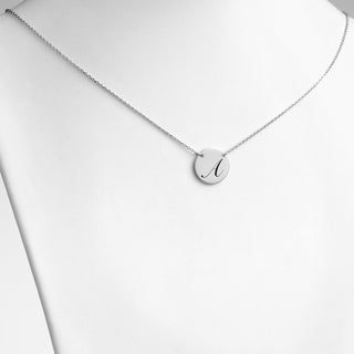 Sterling Silver Engraved Initial Station Disc Necklace