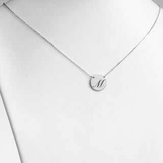 Sterling Silver Engraved Initial Station Disc Necklace