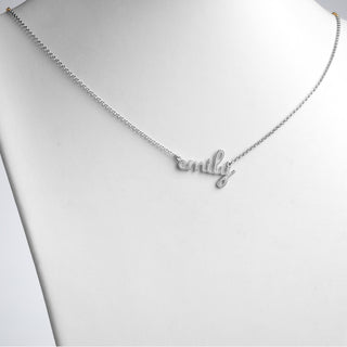 Lowercase Script Name with Outline Necklace