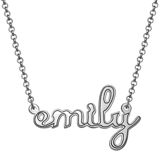 Lowercase Script Name with Outline Necklace