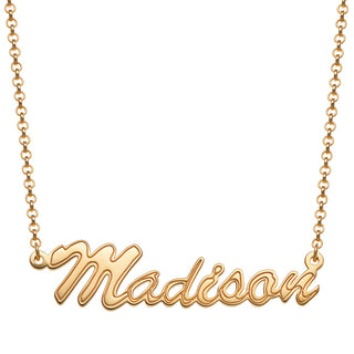 14K Gold Plated Script Name with Outline Necklace