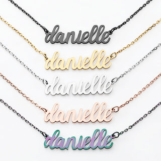 Stainless Steel Lowercase Script Name Necklace