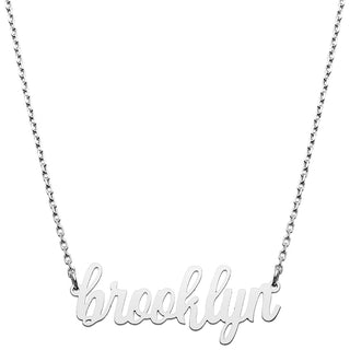 Stainless Steel Lowercase Script Name Necklace