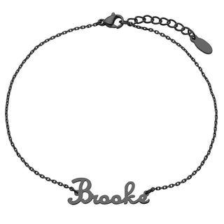 Stainless Steel Fancy Script Name Anklet