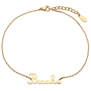 Stainless Steel Fancy Script Name Anklet