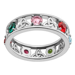 Sterling Silver Family Celtic Birthstone Ring