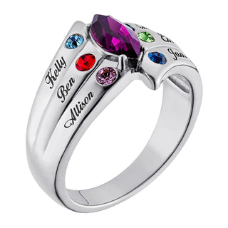 Mother's Marquise Birthstone Family Ring