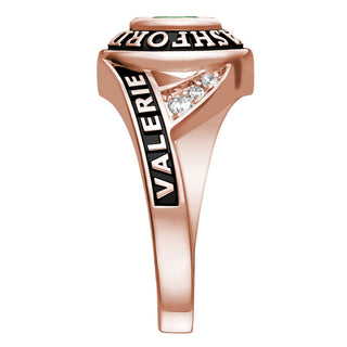 Ladies' 14K Rose Gold over Sterling Marquise Birthstone Class Ring