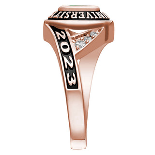 Ladies' 14K Rose Gold over Sterling Marquise Birthstone Class Ring