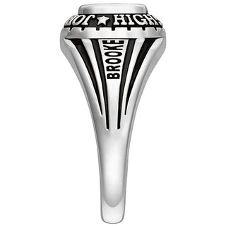 Ladies' Platinum over Sterling Traditional Class Ring