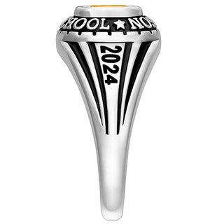 Ladies' Platinum over Sterling Traditional Class Ring