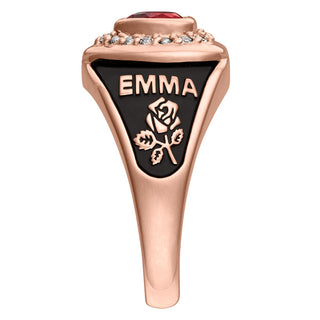 Ladies' 14K Rose Gold over Sterling  CZ Heart Class Ring