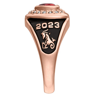 Ladies' 14K Rose Gold over Sterling  CZ Heart Class Ring