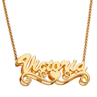 Personalized 14K Gold over Sterling Double Nameplate Necklace