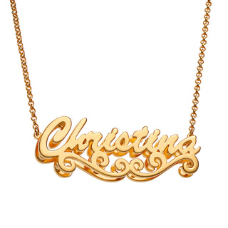Personalized 14K Gold over Sterling Double Nameplate Necklace