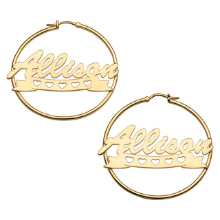 Personalized Nameplate Hoop Earrings