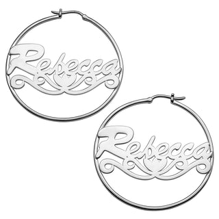 Personalized Nameplate Hoop Earrings