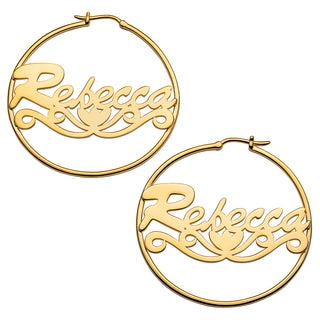 Personalized Nameplate Hoop Earrings